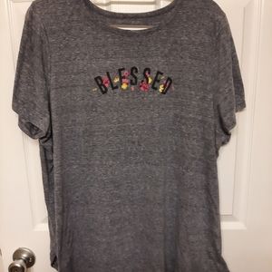 Lane Bryant Heathered Blue Tee